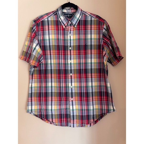 Ralph Lauren Other - 100% Cotton Ralph Lauren Classic Fit Mens Large Short Sleeve Plaid Button Down